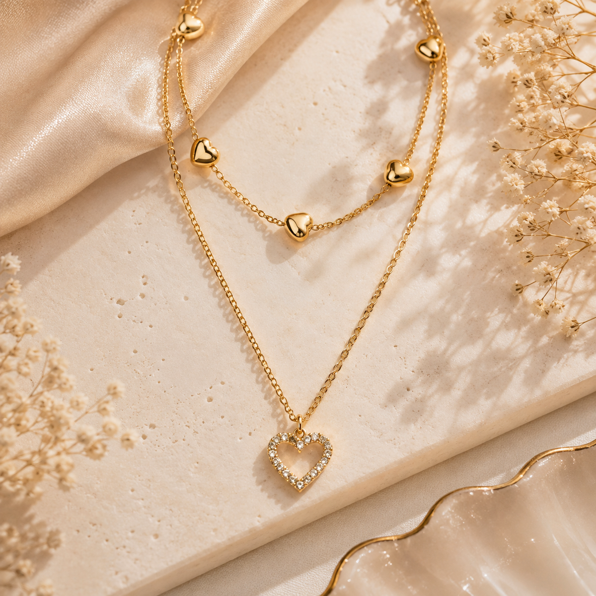 Amora Layered Heart Necklace