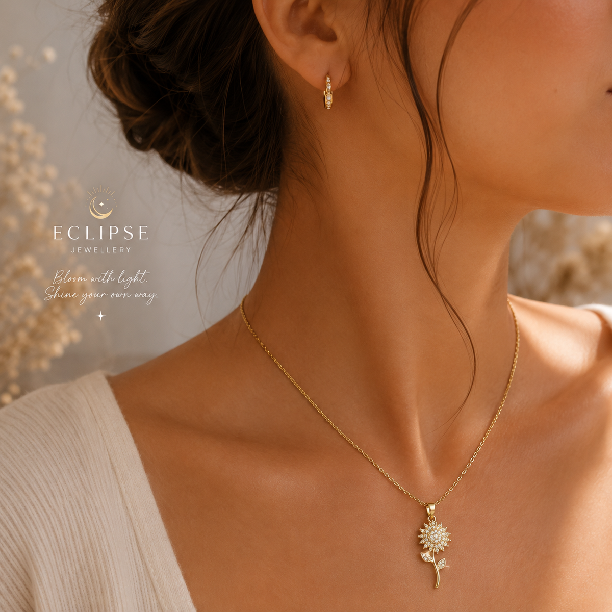 Solara Spinning Sunflower Necklace