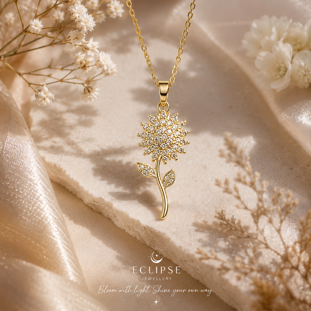 Solara Spinning Sunflower Necklace